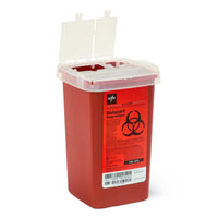 Load image into Gallery viewer, Medline Phlebotomy Sharps Container, Red, 1 qt., with Dual Opening Lid - American Hospital Supply
