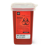 Load image into Gallery viewer, Medline Phlebotomy Sharps Container, Red, 1 qt., with Dual Opening Lid - American Hospital Supply
