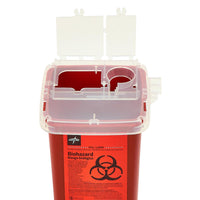 Load image into Gallery viewer, Medline Phlebotomy Sharps Container, Red, 1 qt., with Dual Opening Lid - American Hospital Supply
