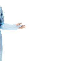 Load image into Gallery viewer, Medline Polyethylene Gowns with Thumb Loop, Blue, Universal Size - American Hospital Supply
