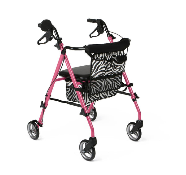 Medline Posh Pink Zebra Rollator - American Hospital Supply