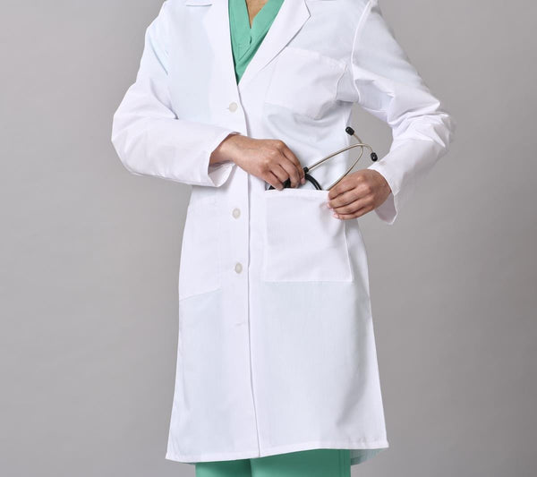 Medline Propel Lab Coat, Full Length, Women's, White, Small - American Hospital Supply