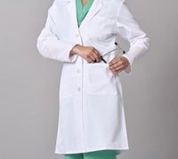 Load image into Gallery viewer, Medline Propel Lab Coat, Full Length, Women's, White, Small - American Hospital Supply
