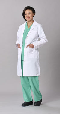 Load image into Gallery viewer, Medline Propel Lab Coat, Full Length, Women's, White, Small - American Hospital Supply
