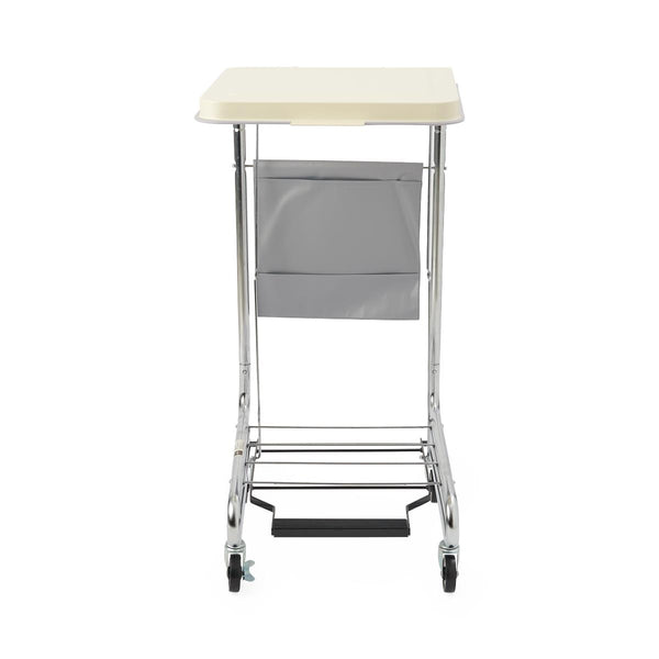 Medline Soiled Linen Hamper with Foot Pedal, Single-Bag, Blank Metal Lid - American Hospital Supply