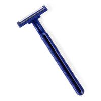Load image into Gallery viewer, Medline Twin-Blade Disposable Facial Razor with Lubrication Strip, Navy Blue - American Hospital Supply

