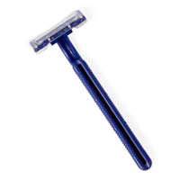 Load image into Gallery viewer, Medline Twin-Blade Disposable Facial Razor with Lubrication Strip, Navy Blue - American Hospital Supply
