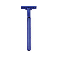 Load image into Gallery viewer, Medline Twin-Blade Disposable Facial Razor with Lubrication Strip, Navy Blue - American Hospital Supply
