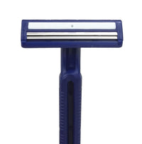 Load image into Gallery viewer, Medline Twin-Blade Disposable Facial Razor with Lubrication Strip, Navy Blue - American Hospital Supply
