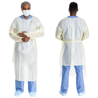 Load image into Gallery viewer, O&amp;M Halyard Inc Protective Procedure Gown Halyard Basics Large Yellow NonSterile - American Hospital Supply
