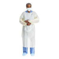 Load image into Gallery viewer, O&amp;M Halyard Inc Protective Procedure Gown Halyard Basics Large Yellow NonSterile - American Hospital Supply
