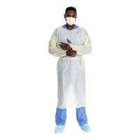 Load image into Gallery viewer, O&amp;M Halyard Inc Protective Procedure Gown Halyard Basics Large Yellow NonSterile - American Hospital Supply
