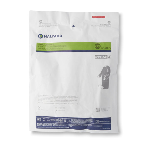 O&M Halyard Inc Surgical Gown with Towel Aero Chrome 2X - Large - American Hospital Supply