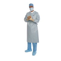Load image into Gallery viewer, O&amp;M Halyard Inc Surgical Gown with Towel Aero Chrome X - Large Silver Sterile - American Hospital Supply
