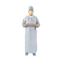 Load image into Gallery viewer, O&amp;M Halyard Inc Surgical Gown with Towel Aero Chrome X - Large Silver Sterile - American Hospital Supply
