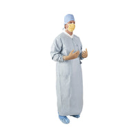 Load image into Gallery viewer, O&amp;M Halyard Inc Surgical Gown with Towel Aero Chrome X - Large Silver Sterile - American Hospital Supply
