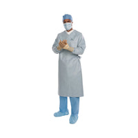 Load image into Gallery viewer, O&amp;M Halyard Inc Surgical Gown with Towel Aero Chrome X - Large Silver Sterile - American Hospital Supply
