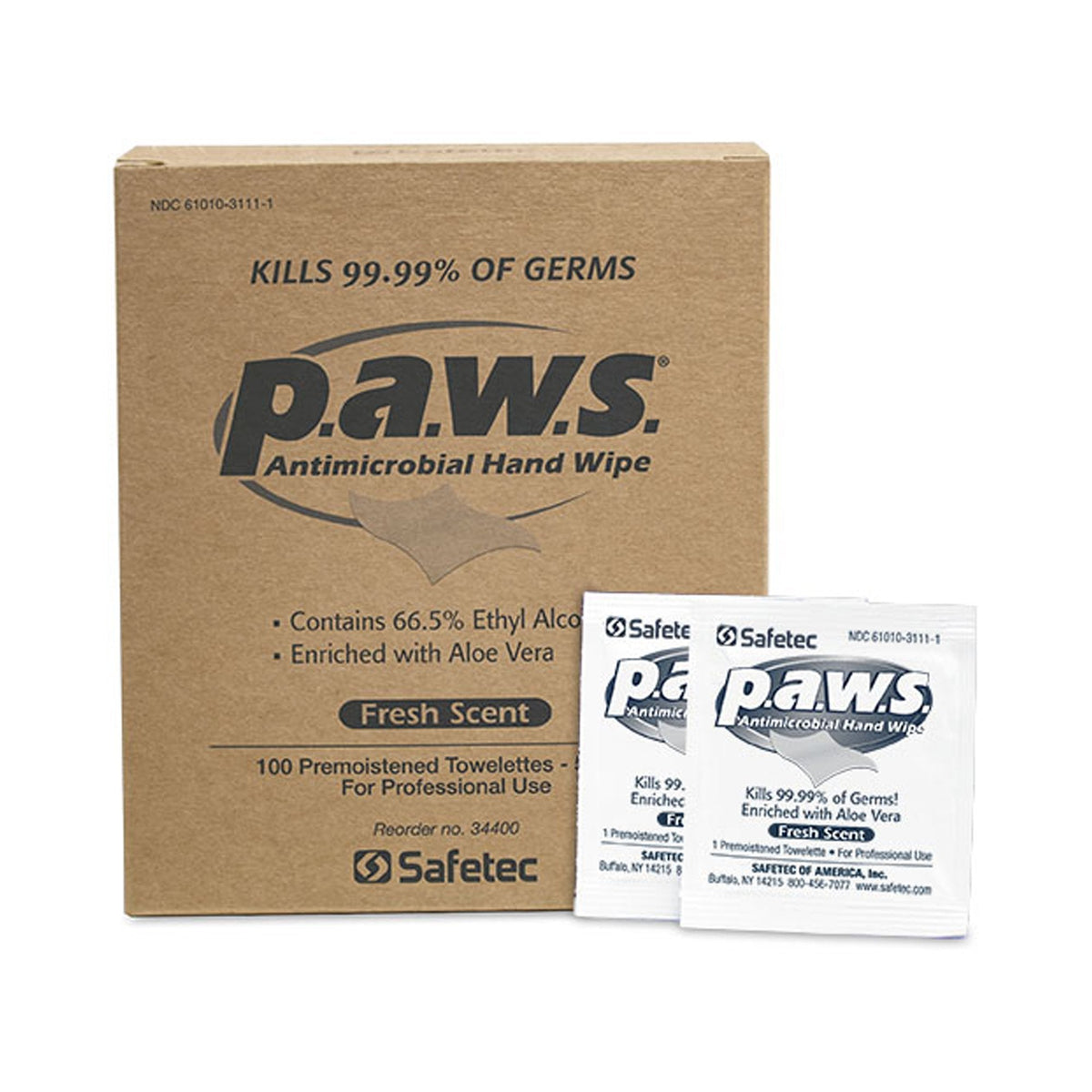 P.A.W.S. Hand Sanitizing Wipes, Individual Packets - American Hospital Supply