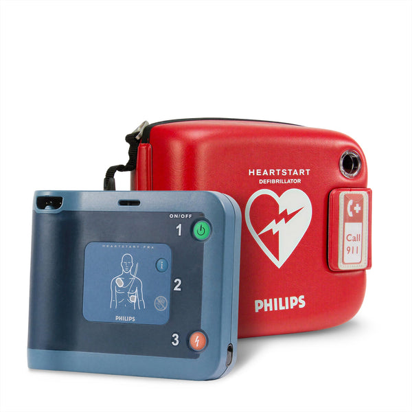 Philips Heartstart FRX Semi - Automatic Defibrillator Unit with Electrode Pads and Carry Case - American Hospital Supply