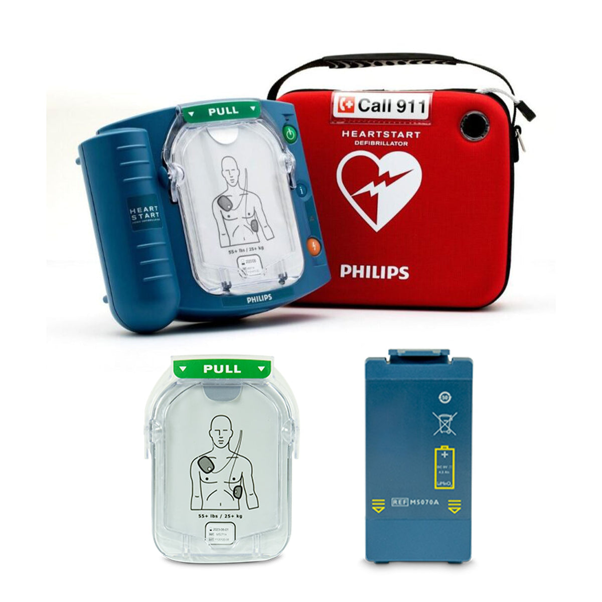 Philips Onsite Automatic AED Unit with HeartStart® Electrode Pads Contact with Slim Case - American Hospital Supply