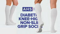 Load and play video in Gallery viewer, American Hospital Supply Diabetic Knee-High Socks with Non-Slip Grips, Soft Non-Binding Comfort Fit
