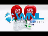 Load and play video in Gallery viewer, Adult/Child CPR Mask in Hard Case – RED | Shop at American Hospital Supply
