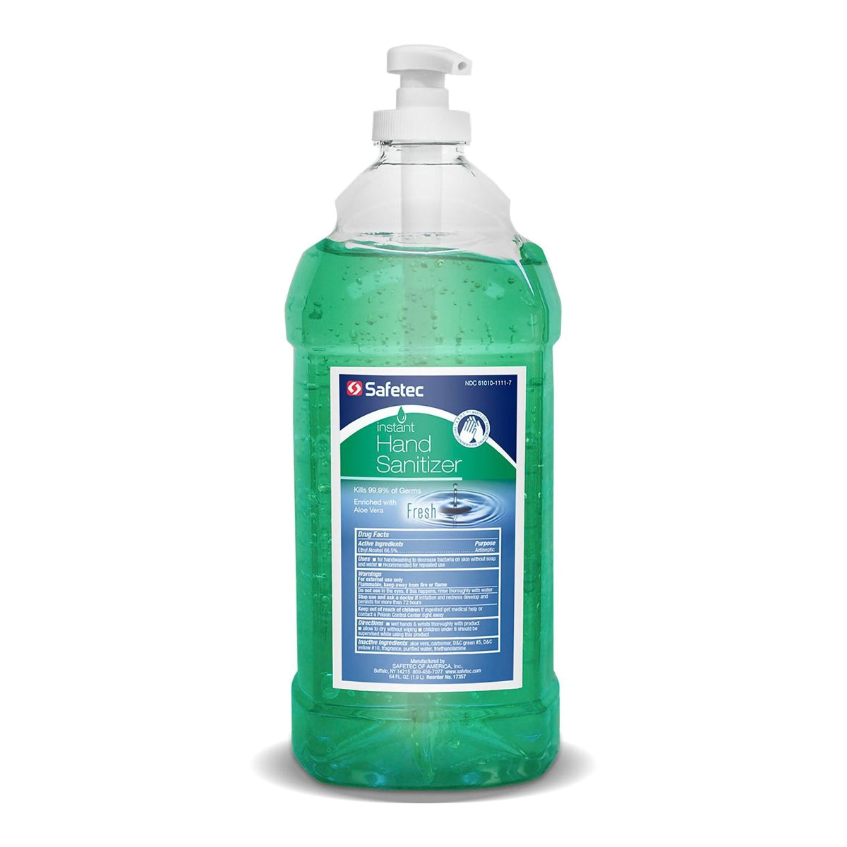 Safetec® Hand Sanitizer with Aloe Ethyl Alcohol Gel Pump Bottle 64 oz. - American Hospital Supply