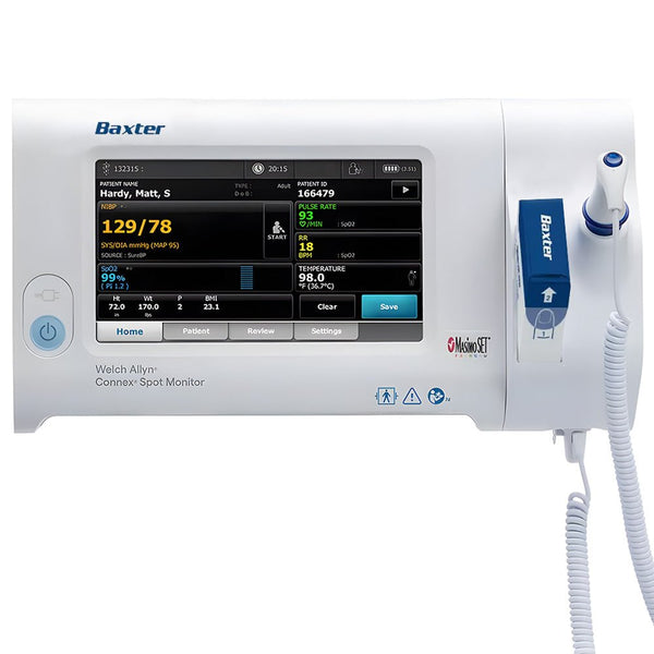 Welch Allyn Connex Spot Monitor with SureBP Non-invasive Blood Pressure, Masimo SpO2, SureTemp Plus Thermometer - American Hospital Supply