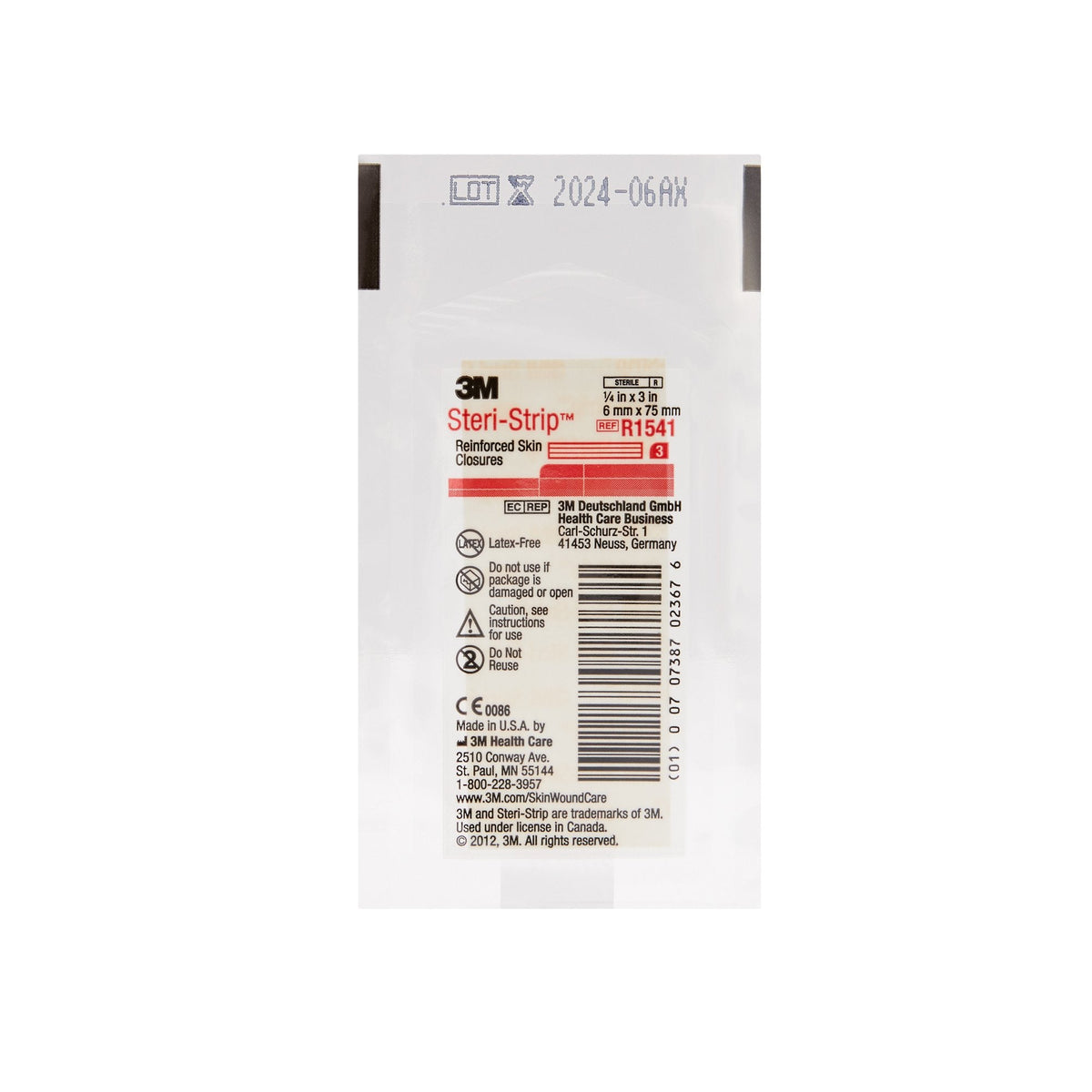 3M Steri-Strip™ Skin Closure Strips, Non-Woven, 1/4 inch X 3 Inch, Reinforced Strip, White - American Hospital Supply
