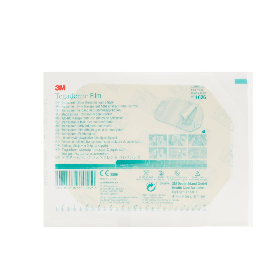 3M Tegaderm Transparent Film Dressing, 4 x 4-3/4 inch Box/50