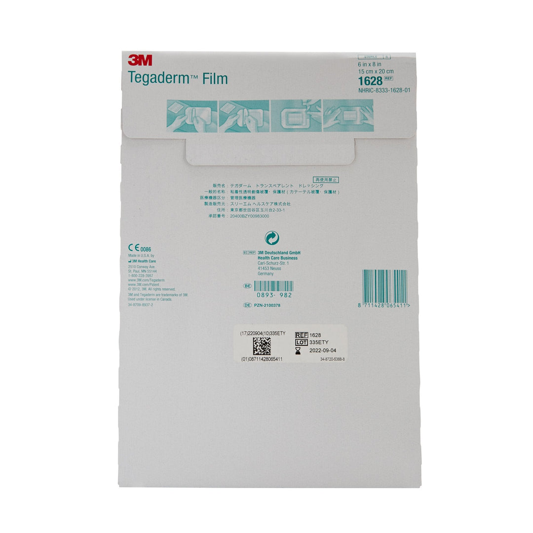 3M Tegaderm Transparent Film Dressing, 4 x 4-3/4 inch Box/50