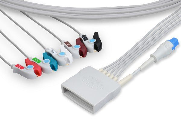 5 Leads Pinch/Grabber with SpO2 - ECG Telemetry Leadwires - American Hospital Supply
