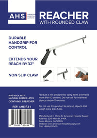 Load image into Gallery viewer, AHS 32 Inch Ultra Lightweight Claw-Style Reacher – Aluminum Reaching Tool with Non-Slip Pad - American Hospital Supply

