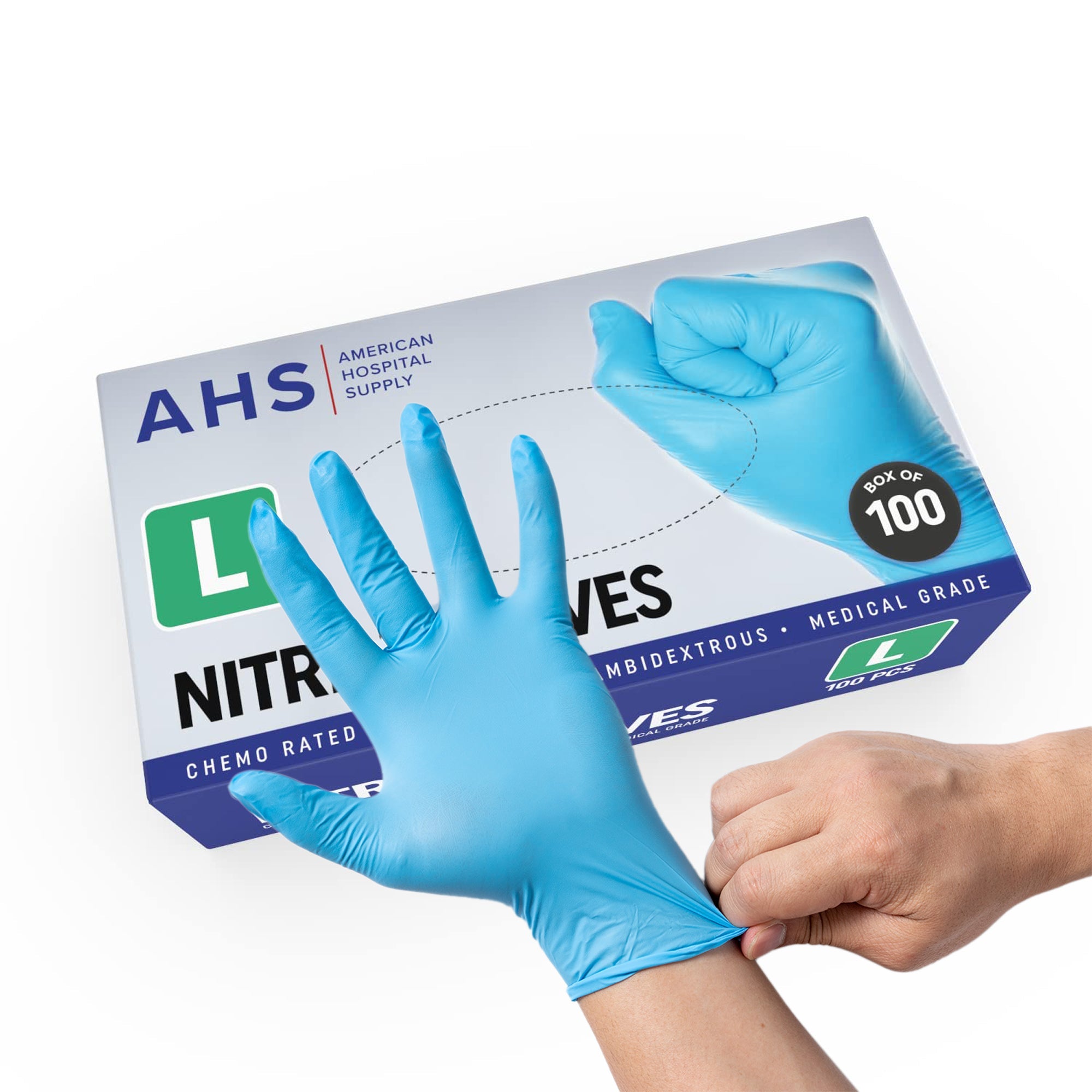 American Hospital Supply Disposable Nitrile Exam Gloves, 3.5 MM, Chemo-Rated