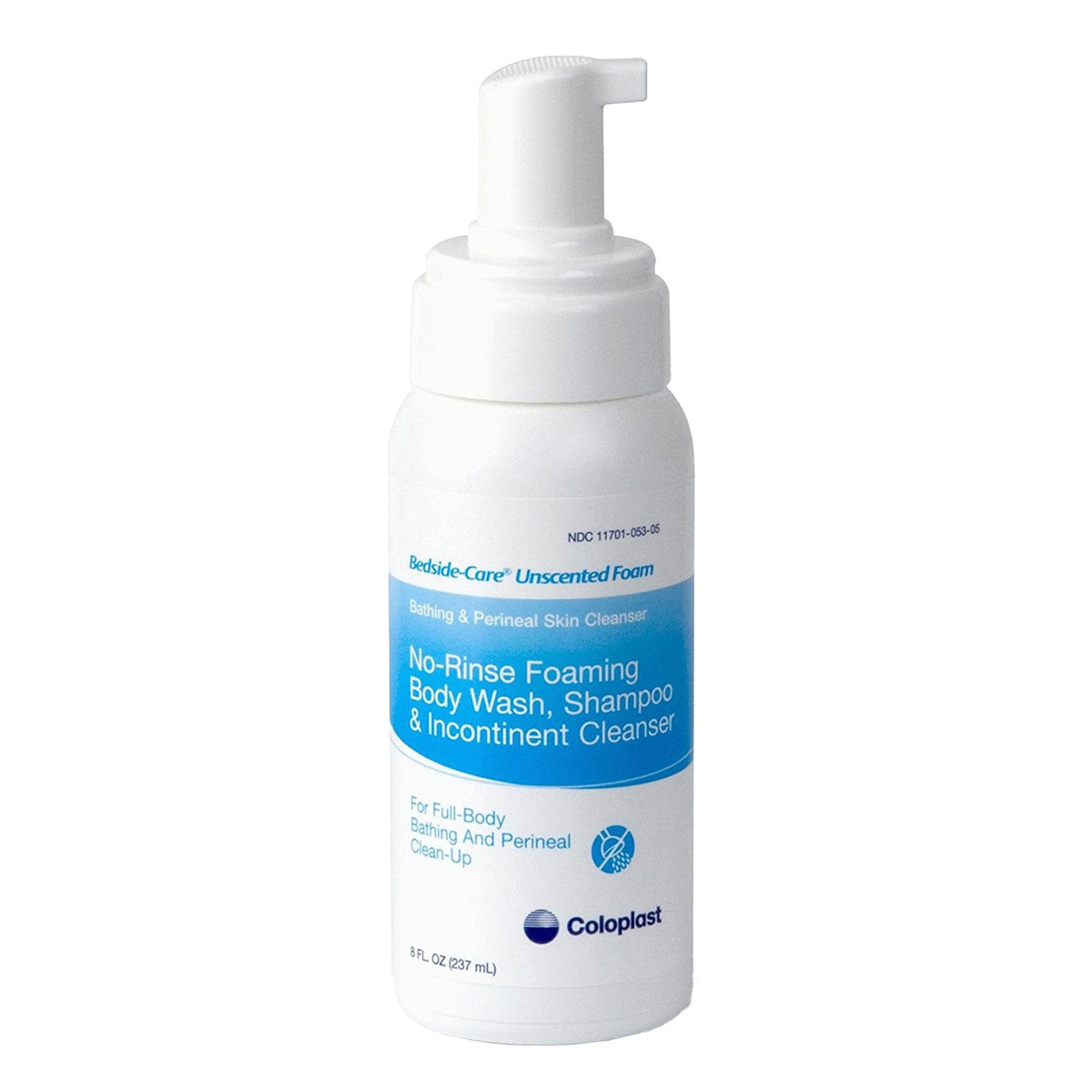 Bedside-Care® Rinse-Free Shampoo and Body Wash, 8.1 oz Pump Bottle, Unscented - American Hospital Supply