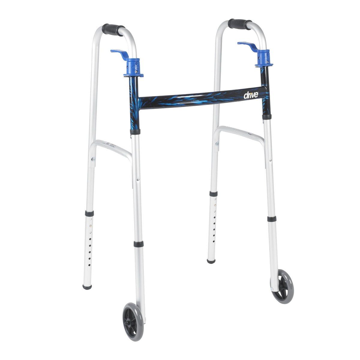 drive™ Aluminum Dual Release Folding Walker, 32 – 39 Inch Height - American Hospital Supply