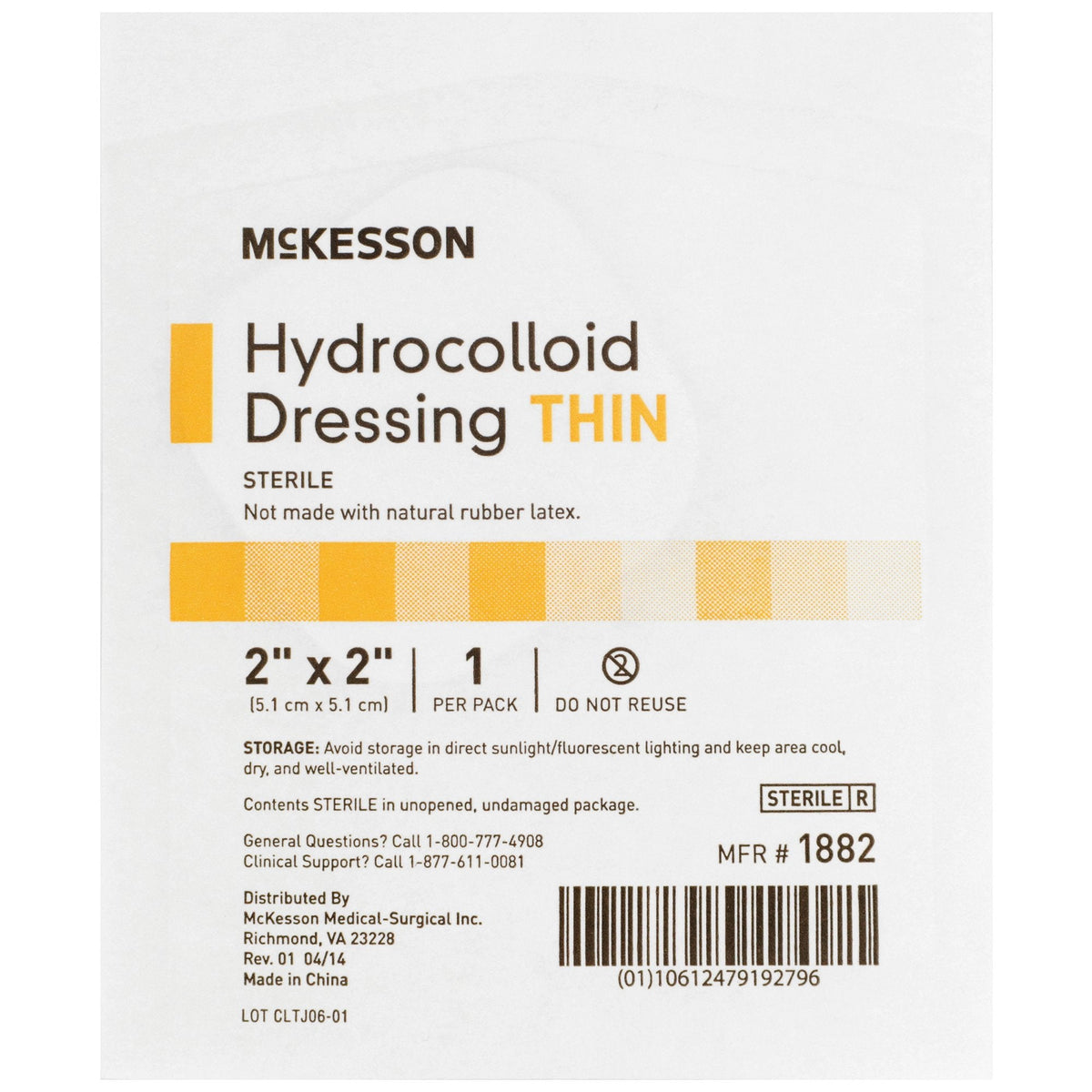 Hydrocolloid Dressing McKesson, Square, Multiple Sizes - American Hospital Supply