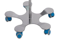 Load image into Gallery viewer, I.V. STAND, STAINLESS STEEL, 5-LEG BASE, CLEARVIEW 6-HOOK, HAND-OPERATED. - American Hospital Supply
