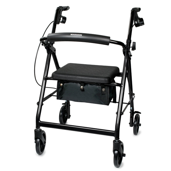 McKesson Aluminum 4-Wheel Folding Rollator - Multiple Colors - American Hospital Supply