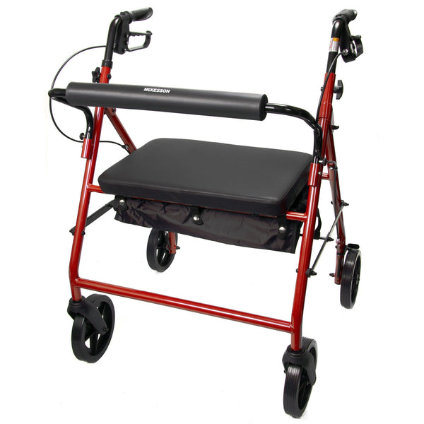 McKesson Bariatric Folding Steel 4-Wheel Rollator - American Hospital Supply
