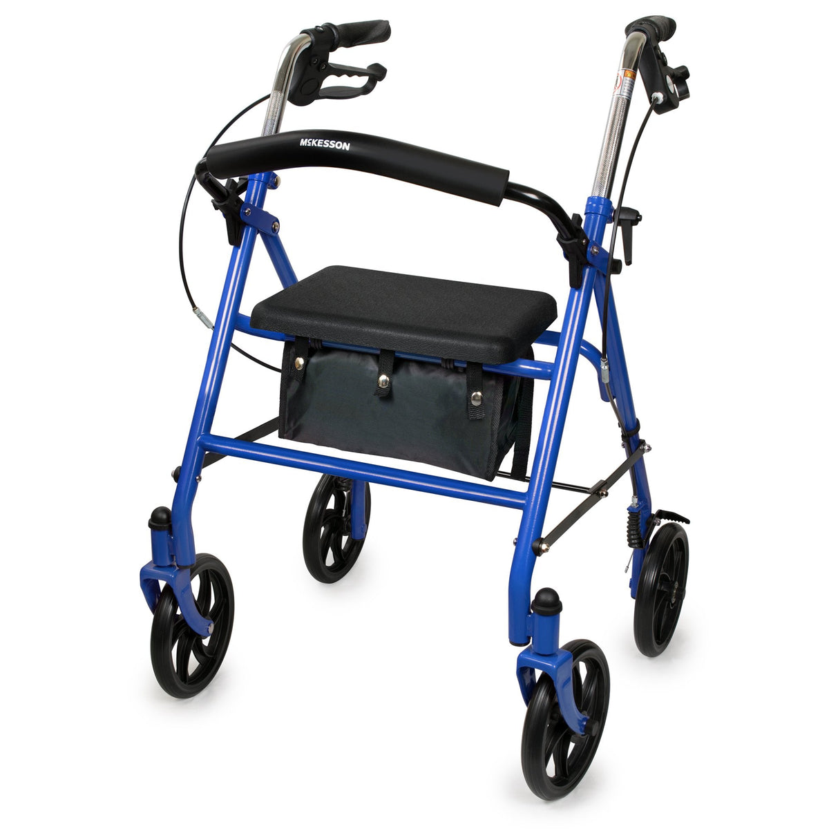 McKesson Folding Steel 4-Wheel Rollator, Blue - American Hospital Supply