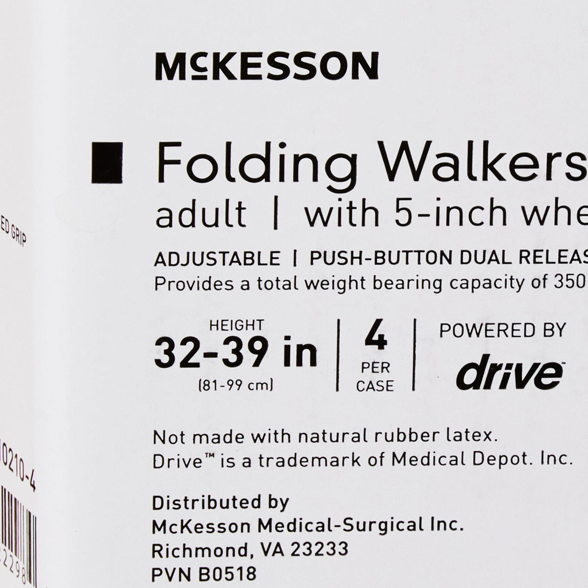 McKesson Folding Walker, Adjustable Height - American Hospital Supply