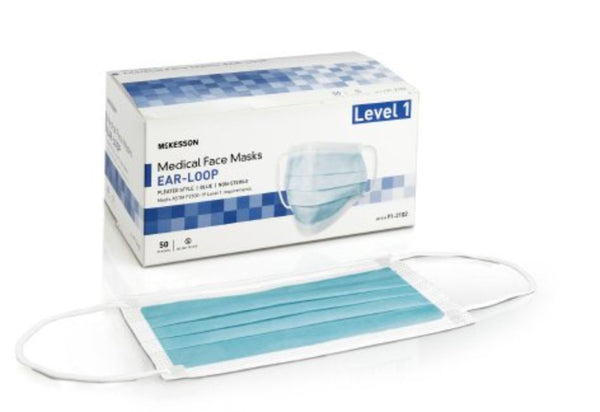 McKesson Procedure Face Mask With Pleated Earloops - American Hospital Supply