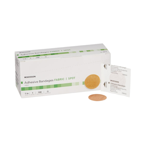 McKesson Round Tan Adhesive Spot Bandage, 1 Inch - American Hospital Supply