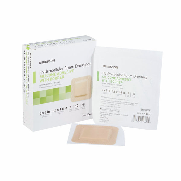 McKesson Silicone Adhesive Foam Dressing with Border - American Hospital Supply