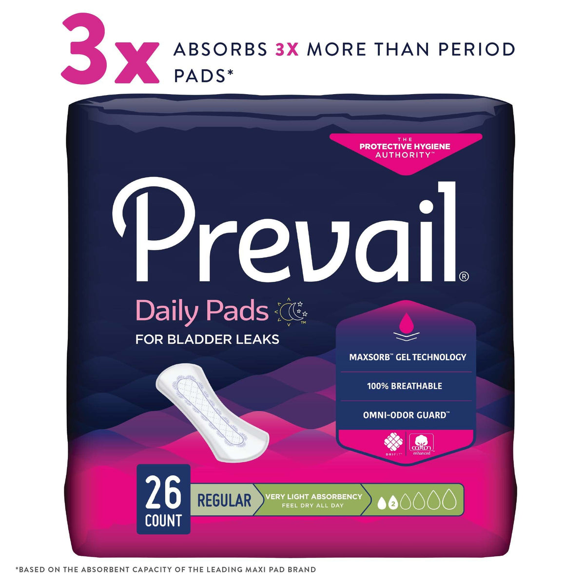 Prevail® Daily Liner Very Light Bladder Control Pad, 7½-Inch Length - American Hospital Supply