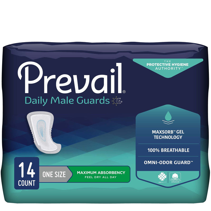 Prevail® Daily Male Guards Maximum Bladder Control Pad, 12½-Inch Length - American Hospital Supply
