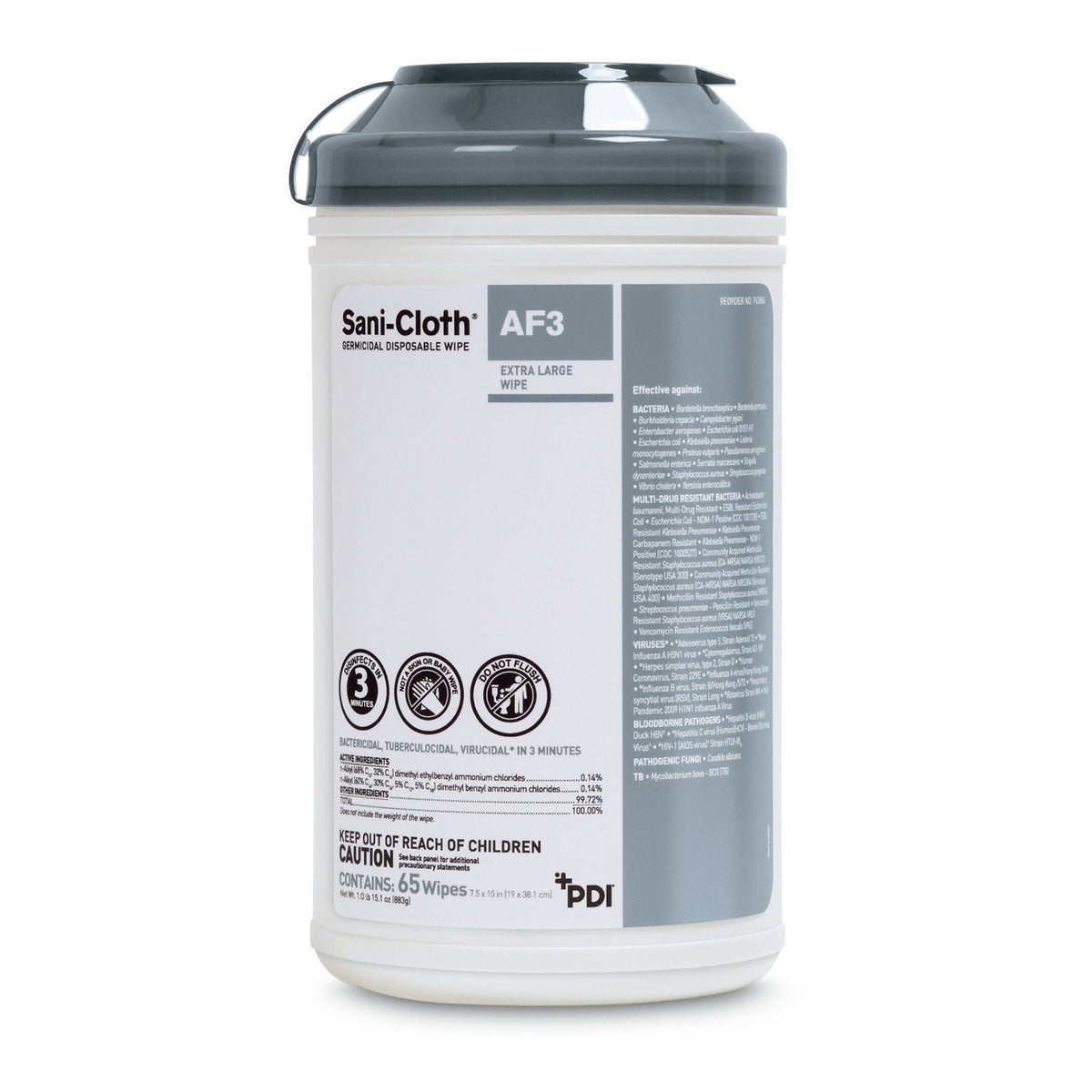 Sani-Cloth® AF3 Surface Disinfectant Cleaner, 65 Count - American Hospital Supply
