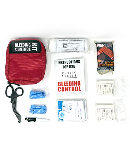 Standard Bleeding Control Kit with Shears, Gloves, Bandages, Instruction Card - American Hospital Supply