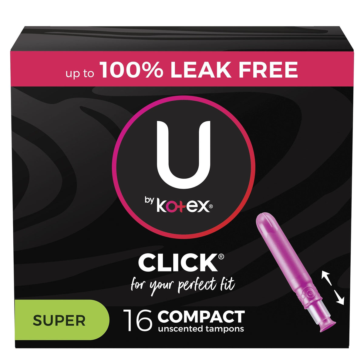 Tampon U by Kotex® Click® Super Absorbency Plastic Applicator Individually Wrapped - American Hospital Supply
